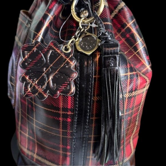 Patricia Nash Leather Tartan Melrose Bucket Shoulder Bag - New - Picture 4 of 11